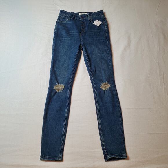 Free People We the Free Womens Size 26 Sabrina Distressed Skinny Jeans Blue - Picture 4 of 9